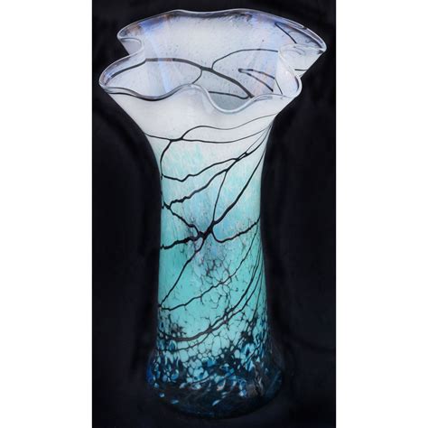 Glass Rocks Dottie Boscamp Lightning Series Fluted Vase Art Glass Vases Sweetheart Gallery