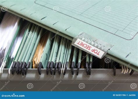 File Folders In A Filing Cabinet Stock Photo Image Of Mysterious