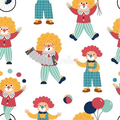 Vector Set With Clowns Circus Artists Clipart Amusement Holiday Icons