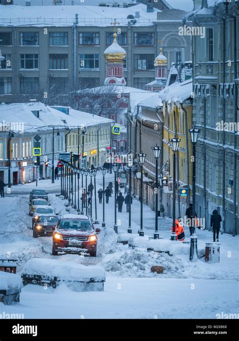 February 4 2018 Russia Moscow The Heaviest Snowfall Of The