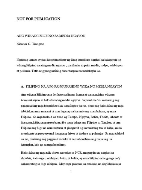 Balita Tungkol Sa Wikang Filipino