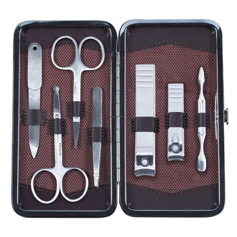 Mens Grooming Set 8 Piece Stainless Steel Manicure Set For Men