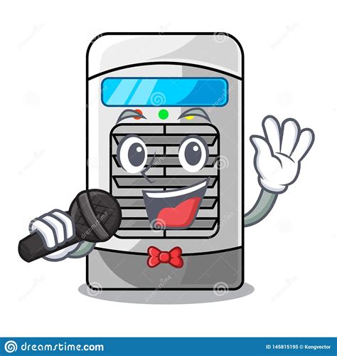 Singing Air Cooler Isolated With The Cartoon Stock Vector