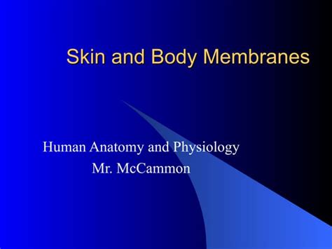 Ch 4 Skin And Body Membranes Ppt