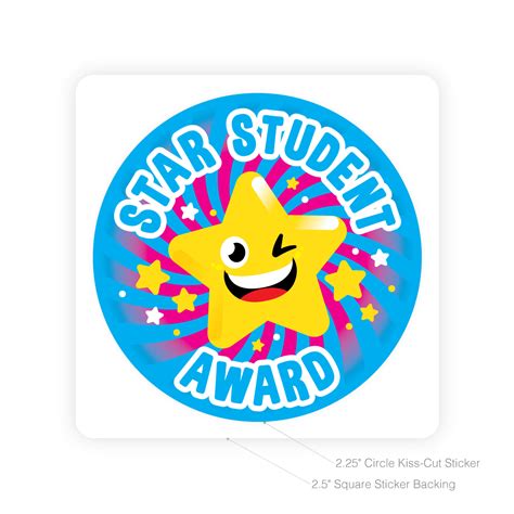 Round Sticker Star Student Award 225 Round Stickers Stickers