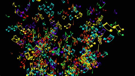 Stock Video Clip Of Animated Exploding Colorful 3d Music Notes 2
