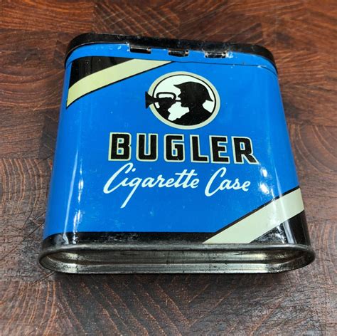 Vintage Bugler Cigarette Case Tobacco Tin Box Etsy