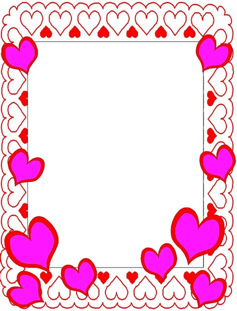 Border Clip Art Frames Borders Valentines Day Coloring Valentines