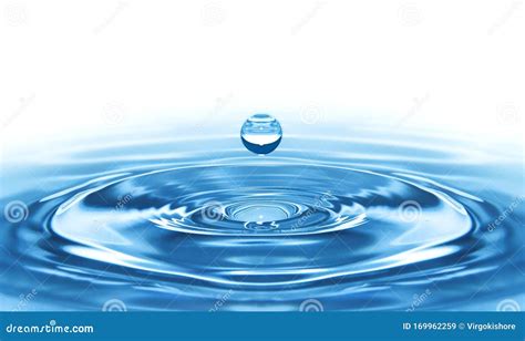 Water Drop Blue With Ripples Stock Image Image Of Falling Purity