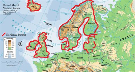 Northern Europe Physical Map Physical Map Map Northern Europe Images