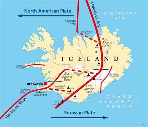 Geología De Islandia Mapa Político De Placas Euroasiáticas Y