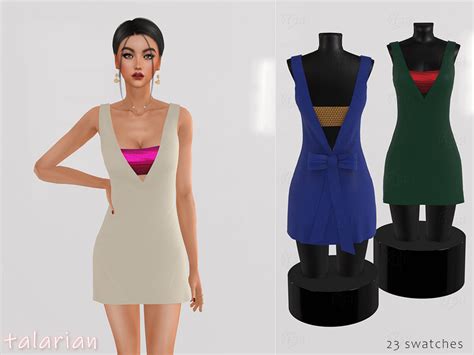The Sims Resource Eloise Mini Dress With Deep Cutouts And Bandeau Top