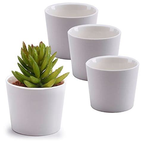 35 Inch White Ceramic Succulent Plant Pots Small Flower