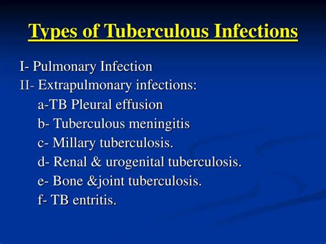Types Of Tuberculosis