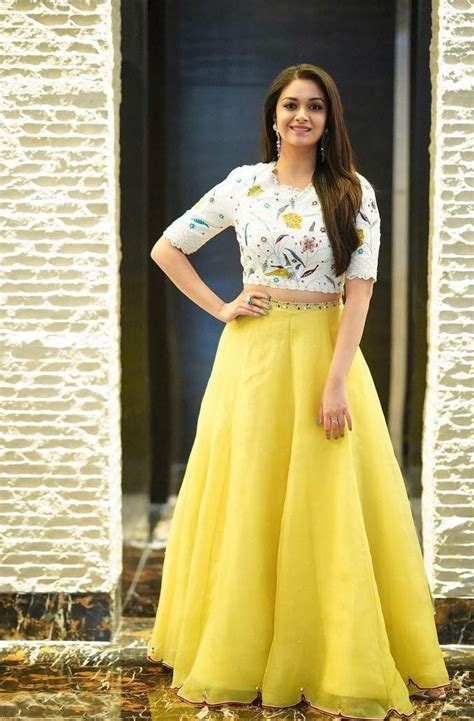 Keerthi Suresh Dress Indian Style Long Skirt Outfits Indian