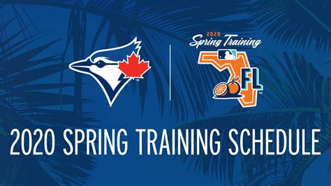 Printable Spring Training Schedule Toronto Blue Jays