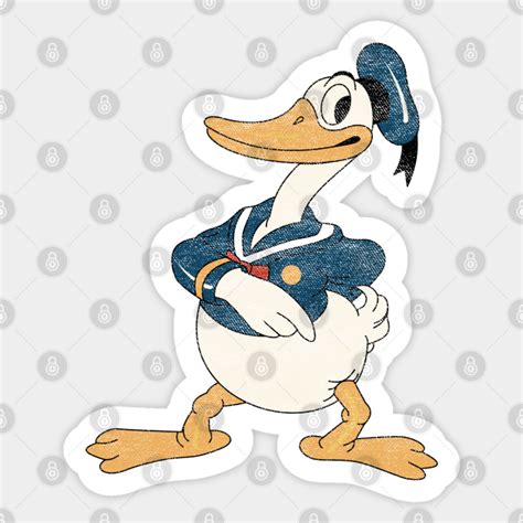 Vintage Sailor Duck Distressed Donald Duck Sticker Teepublic