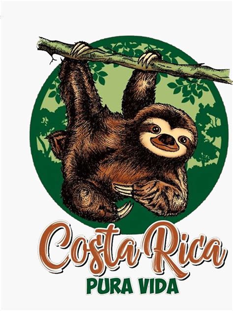 "Pura Vida Costa Rica Cute Sloths Sun Nature Costa Summer Vacatio Beach