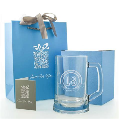 Personalised mugs, posters and canvas prints. Personalised Pint Glass - 18th Birthday Gift