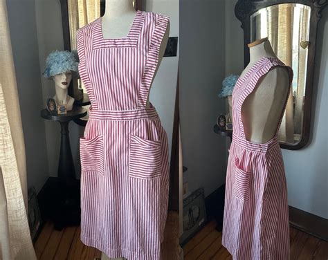 Vintage Candy Stripe Pinafore Candy Stripers Uniform Vintage Pinafore