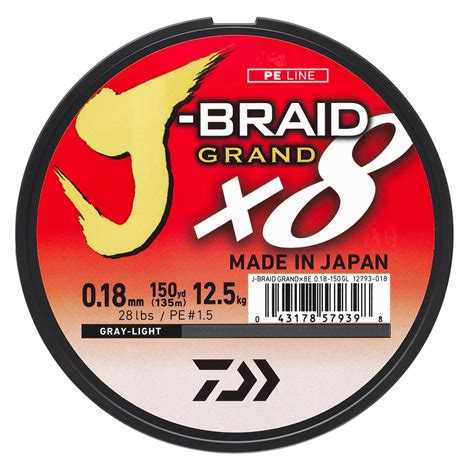 Tresses Daiwa J Braid Grand X8 135m Gris Pecheurs Des Alpes