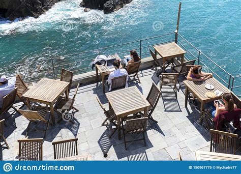 Outdoor Restaurant On Observation Deck With Sea View Cinque Terre