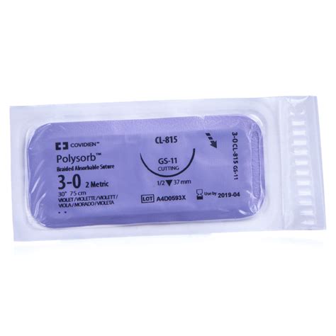 Polysorb Absorbable Sutures 30 L Jeffers