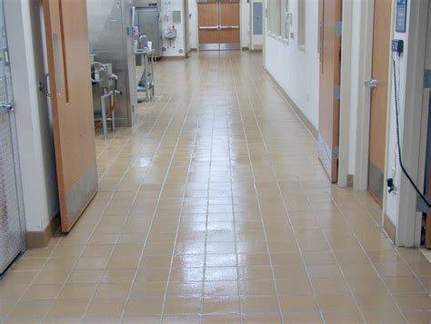 Typical seamless flooring for commercial kitchens consists of 30 mesh size quartz aggregate or. Sealing Grout & Reduce Slip Quarry Tile Large Kitchen