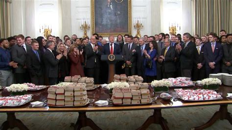 Trump Again Serves Fast Food To College Athletes At White House Video