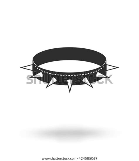 Monochrome Silhouette Spiked Collar Icon Subculture Stock Illustration