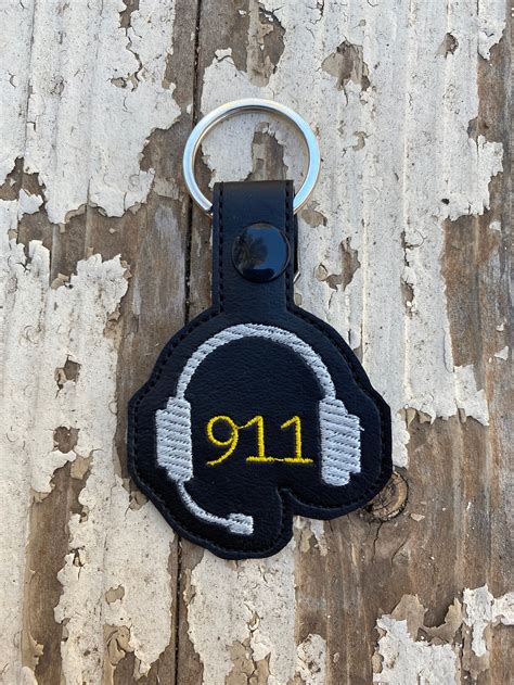 911 Dispatcher Headset Keychain With Snaptab Etsy New Zealand