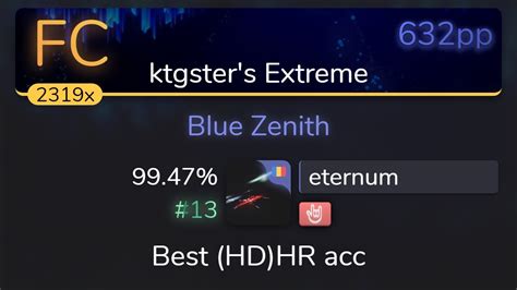 Eternum Xi Blue Zenith Ktgsters Extreme Hr 9947 13 632pp Fc Osu Youtube