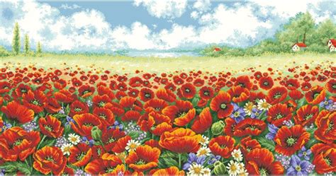 Shop.alwaysreview.com has been visited by 1m+ users in the past month Poppy Field - Counted cross stitch patterns and charts