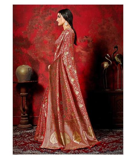 Sherine Red Banarasi Silk Saree Buy Sherine Red Banarasi Silk Saree