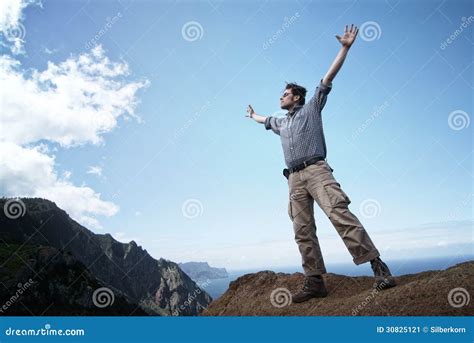 Man Reaching Out For The Sky Stock Image Image 30825121