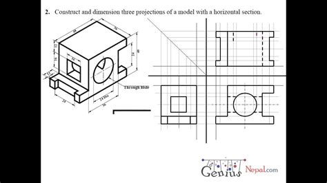 Engineering Drawing Tutorialsorthographic And Sectional Views T 113