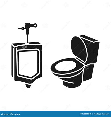 Urinal Toilet Men Wc Public Restroom Lavatory Latrine Gents Pissoir Icon In Circle Round Black