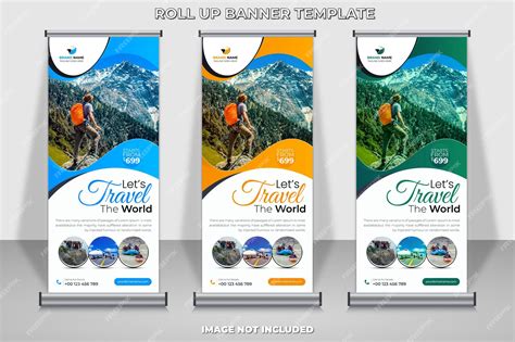 Premium Vector Modern Travel And Trip Standee Roll Up Banner Design