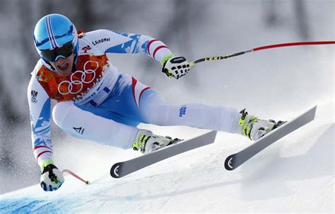 Austrias Mayer Skis In The Mens Alpine Skiing Downhill Race During