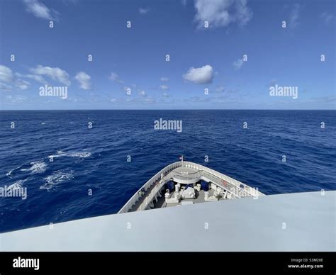 Ship Cruising The Ocean Stock Photo Alamy