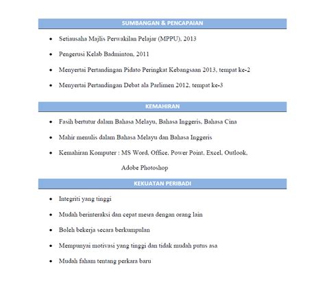 Tak kisah sama ada kerajaan mahupun swasta, adalah kami diberi tugasan untuk buat sendiri resume dan cover letter. Contoh Resume Bergambar Untuk Temuduga Spa