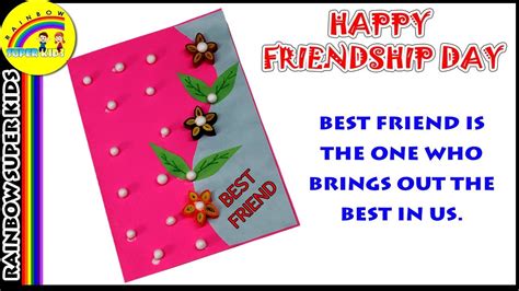 Friendship Day Card Making Greeting Card For Friend Happy Friendship Day Youtube