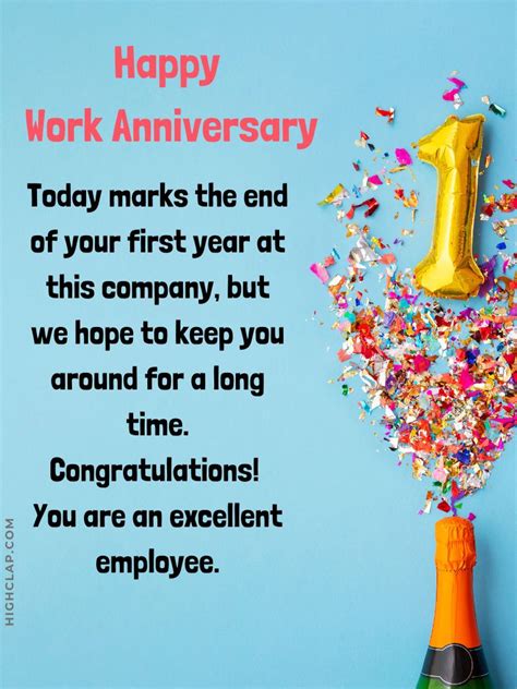 Work Anniversary Wishes For Employees Colleagues Boss