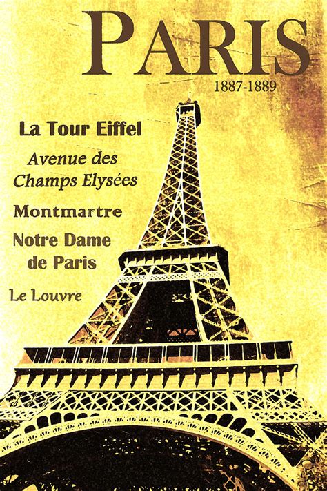 Eiffel Tower Vintage Poster Photograph By Alex Antoine Pixels