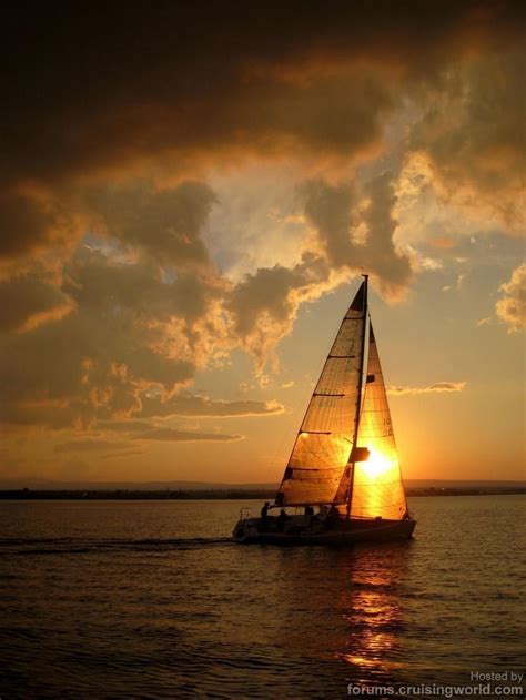 Sailing Boat Sailing Sunrise Sunset