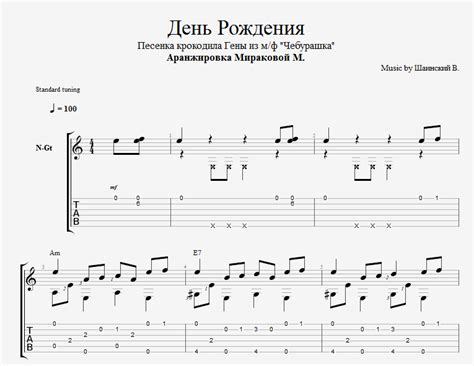 This is a song from a short animation film called cheburashka and crocodile gena, which is very popular in russia. Happy Birthday (Crocodile Gena Song) for guitar. Guitar sheet music and tabs.