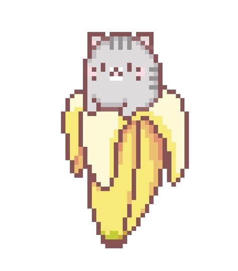 Banana Cat Pixel Art Design Pixel Art Easy Pixel Art