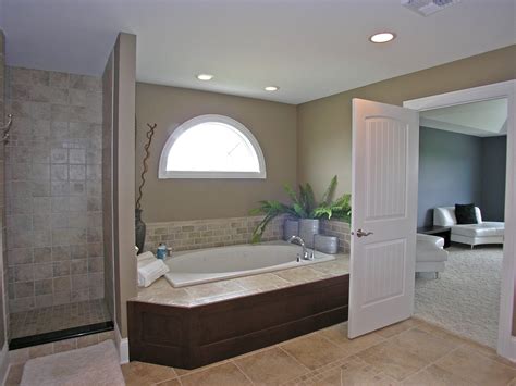 There are also corner tubs available that fit into small corners for smaller bathrooms. Master bath with whirlpool tub and separate shower stall ...