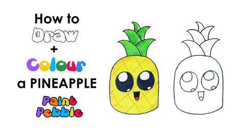 How To Draw A Cute Pineapple Step By Step Easy Pineapple Drawing For Kids Youtube