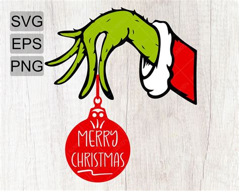 Merry Christmas Grinch Hand Svg Christmas 2020 Svg Grinch Etsy